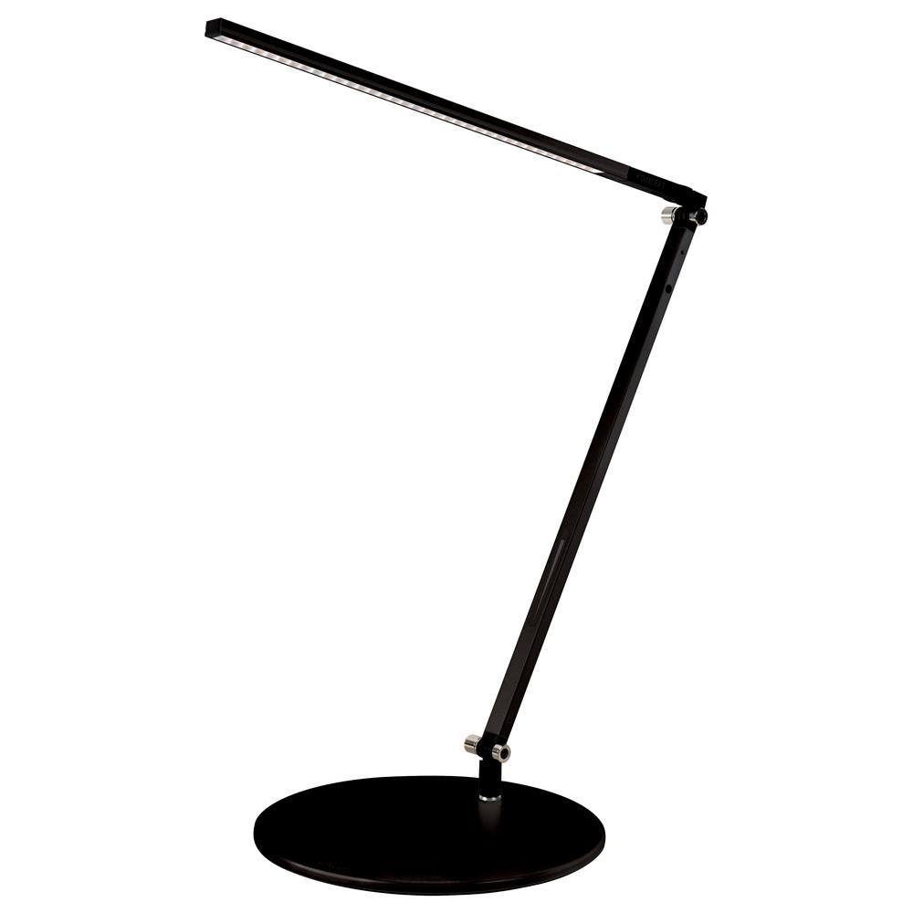 Koncept Lighting AR1000-CD-MBK-PWD Z-Bar Solo Desk Lamp with power base (USB and AC outlets) (Cool Light; Metallic Black)